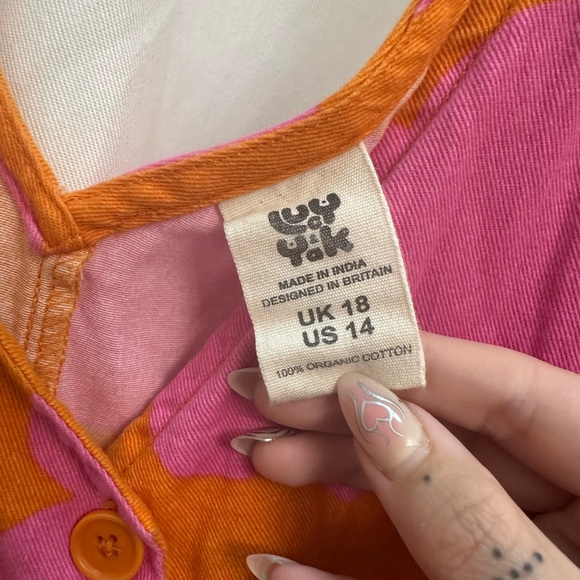 Lucy & Yak Orange and Pink Floral Jumpsuit - Picture 2 of 2